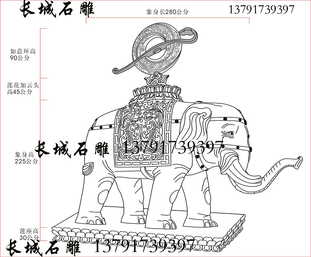 石雕大象制作比例設(shè)計圖紙