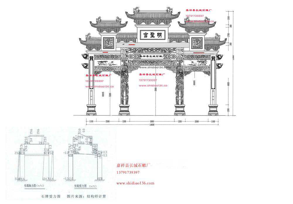 石牌坊受力結(jié)構(gòu)圖